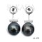 Approx. 11.0 mm, Tahitian Pearl, Arch Bridge Bar Pearl Earring Backs