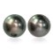 (GIA) 10.64 x 10.44 mm and 10.76 mm, Tahitian Pearl, Pair Pearl