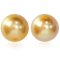 (GIA) 11.98 x 11.75 mm and 12.02 x 11.70 mm, Gold South Sea Pearl, Pair Pearl