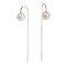 (GIA Hanadama) 7.66 mm and 7.70 mm Akoya Pearl Threader Earrings