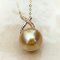 12.03 mm, Gold South Sea Pearl, X - Diamond Pearl Peandant