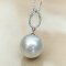 14.38 mm, White South Sea Pearl, Diamond Drop Pearl Pendant