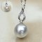 Approx.11.0 -12.0 mm, White South Sea Pearl, Diamond Flame Pearl Pendant