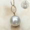 14.97 mm, White South Sea Pearl, Diamond Drop Pearl Pendant