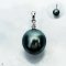 Approx. 10.0 mm, Tahitian Pearl, Diamond Dangle Pearl Drop with Bail Pendant