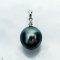 Approx. 10.0 mm, Tahitian Pearl, Diamond Dangle Pearl Drop with Bail Pendant