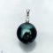 Approx. 10.0 mm, Tahitian Pearl, Diamond Dangle Pearl Drop with Bail Pendant