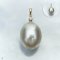 Approx. 12.0 -14.0, Gold South Sea Pearl, Diamond Pearl Drop Pendant