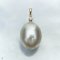 Approx. 12.0 -14.0, Gold South Sea Pearl, Diamond Pearl Drop Pendant