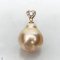 Approx. 13.0 mm, Gold South Sea Pearl, Diamond Heart Pearl Drop Pendant