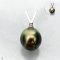 Approx. 9.0 - 10.0 mm, Tahitian Pearl, V Pearl Drop Pendant
