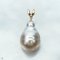 Approx. 13.0 -14.0 mm, Gold South Sea Pearl, V - Solitaire Diamond Dangle Pearl Pendant