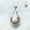 Approx. 13.0 -14.0 mm, Gold South Sea Pearl, V - Solitaire Diamond Dangle Pearl Pendant