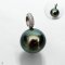 Approx. 11.0 mm, Tahitian Pearl, CZ Paved Jumbo Ring Pearl Pendant