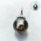 Approx. 10.0 mm, Tahitian Pearl, Diamond Bar Dangle Pearl Pendant