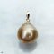 Approx. 13.0 mm, Gold South Sea Pearl, Pearl Drop Pendant, Pleated Cup with Bail