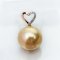 (PSL) Approx. 14.0 mm, Aurora Moon Rainbow, Heart - Diamond Pearl Pendant