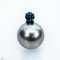 Approx. 12.0 mm, Pewter Gray Lot, Tahitian Pearl, London Blue Topaz Pearl Pendant