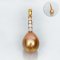 12.12 x 14.54 mm, Chogun Drop, Gold South sea Pearl, Ascending Diamond Pearl Drop Pendant