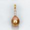 12.12 x 14.54 mm, Chogun Drop, Gold South sea Pearl, Ascending Diamond Pearl Drop Pendant