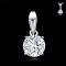 18K Gold, Four Prongs Diamond Classic Pendant with Bail