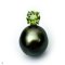 Approx. 12.0 mm, Tahitian Pearl, Peridot Head Pearl Pendant