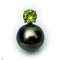 Approx. 12.0 mm, Tahitian Pearl, Peridot Head Pearl Pendant