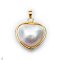 Approx. 18.0 - 21.0 mm, Heart Mabe, South Sea Pearl, Pearl Pendant with Hook with Bail