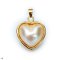 Approx. 18.0 - 21.0 mm, Heart Mabe, South Sea Pearl, Pearl Pendant with Hook with Bail