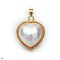 Approx. 18.0 - 21.0 mm, Heart Mabe, South Sea Pearl, Pearl Pendant with Hook with Bail