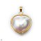 Approx. 18.0 - 21.0 mm, Heart Mabe, South Sea Pearl, Pearl Pendant with Hook with Bail