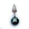 Approx. 13.0 mm, Tahitian Pearl, "NAKA" Solitaire Pearl Hinge Clasp