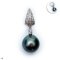 Approx. 13.0 mm, Tahitian Pearl, "NAKA" Solitaire Pearl Hinge Clasp