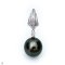 Approx. 13.0 mm, Tahitian Pearl, "NAKA" Solitaire Pearl Hinge Clasp