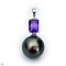 Approx. 13.0 mm, Tahitian Pearl, Petra Amethyst Jacket Pearl Pendant