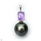 Approx. 13.0 mm, Tahitian Pearl, Petra Amethyst Jacket Pearl Pendant