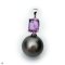 Approx. 13.0 mm, Tahitian Pearl, Petra Amethyst Jacket Pearl Pendant