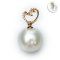 11.67 mm, Broome Lot, White South Sea Pearl, Diamond Heart Dangle Pearl Pendant