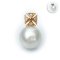 9.58 mm, Broome Lot, White South Sea Pearl, Diamond Cross Pearl Pendant