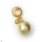 Approx. 9.0 - 10.0 mm, Gold South Sea Pearl, Dangle Pearl Bangle Charm