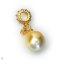 Approx. 9.0 - 10.0 mm, Gold South Sea Pearl, Dangle Pearl Bangle Charm