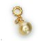 Approx. 9.0 - 10.0 mm, Gold South Sea Pearl, Dangle Pearl Bangle Charm