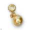 Approx. 9.0 - 10.0 mm, Gold South Sea Pearl, Dangle Pearl Bangle Charm