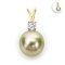 Approx. 8.0 - 10.0 mm, Tahitian Pearl, Diamond Dot Pearl Pendant