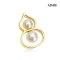 Approx. 5.0 mm and 6.0 mm, Akoya Pearl, "Golden Gourd" Twin Pearl Pendant