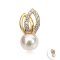 7.72 mm, Akoya Pearl, Diamond Flame Solitaire Pearl Pendant