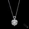 S925, Moissanite (RS, 6.5mm,1.0ct, D), Four Prongs Solitaire Moissanite Double Heart Pendant with Cable Chain Necklace