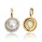 10.87 mm, Mabe South Sea Pearl, Diamond Halo Pearl Hinge Clasp Pendant