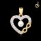 3.82 mm, Akoya Pearl, "Luminous Love" Heart & Infinity Dangle Pearl Pendant