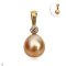 Approx. 10.0 mm, Gold South Sea Pearl, Diamond Dot Pearl Hinge Clasp Pendant